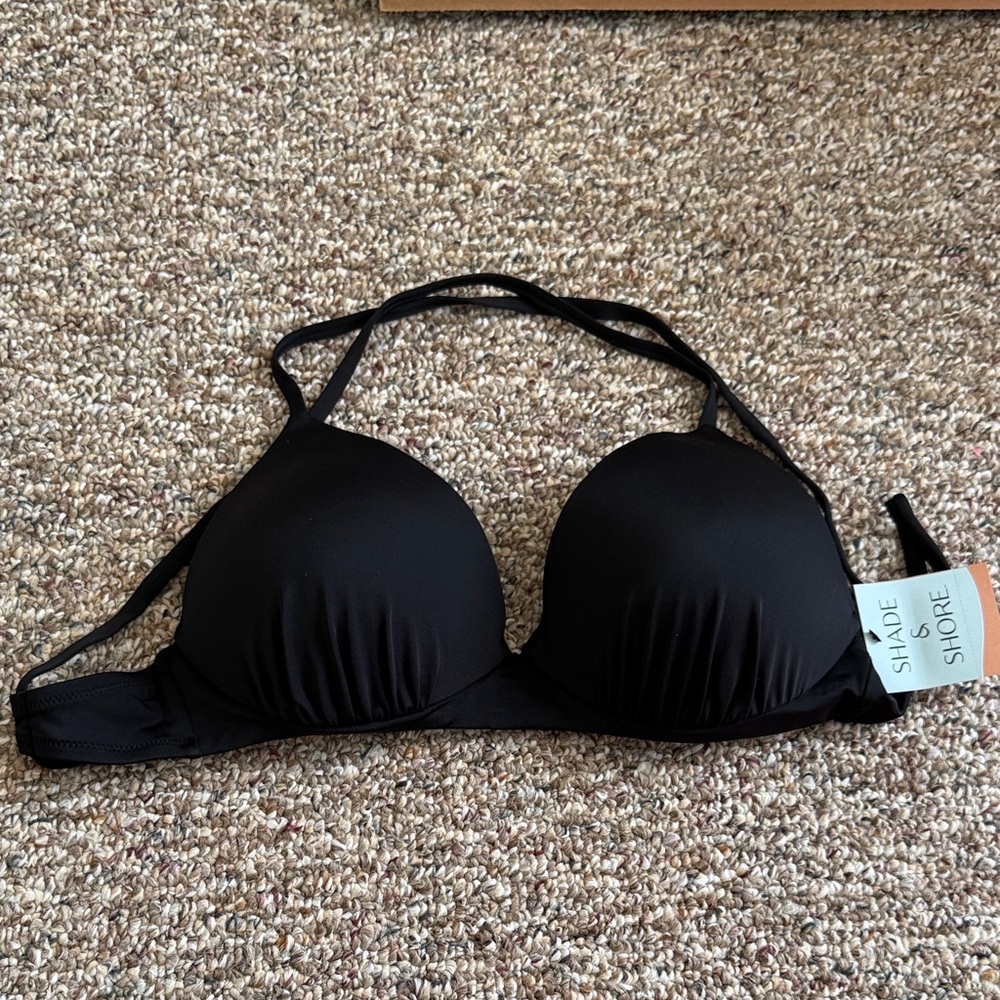 Shade & Shore Elegant Black Swim Top
